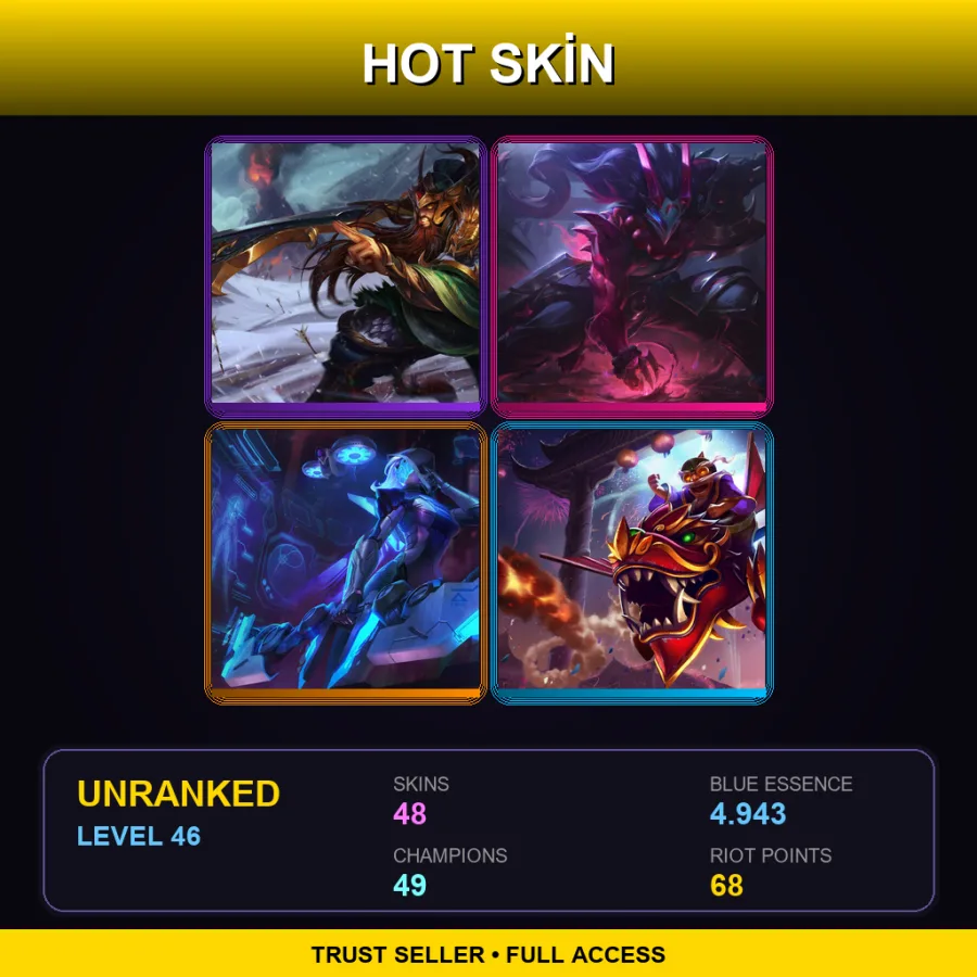 LAN | Lv46 | Unranked | 48 Skin | 49 Champ
