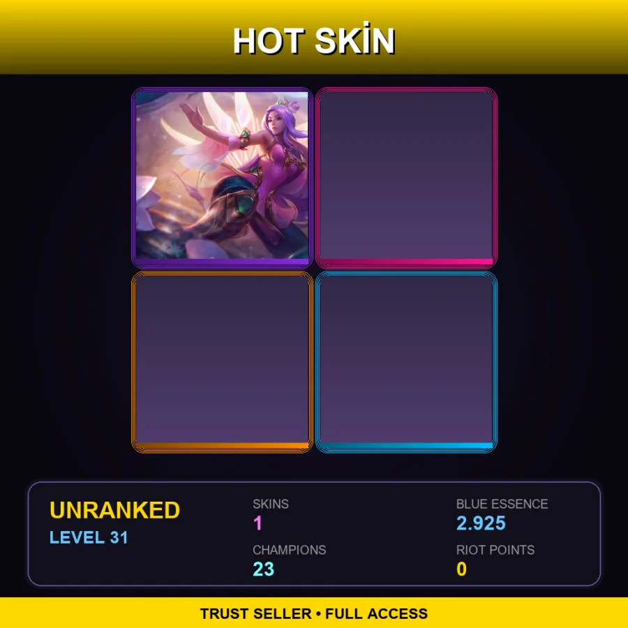 TR | Order of the Lotus Irelia | 1 Skin | 23 Champ | Lv31