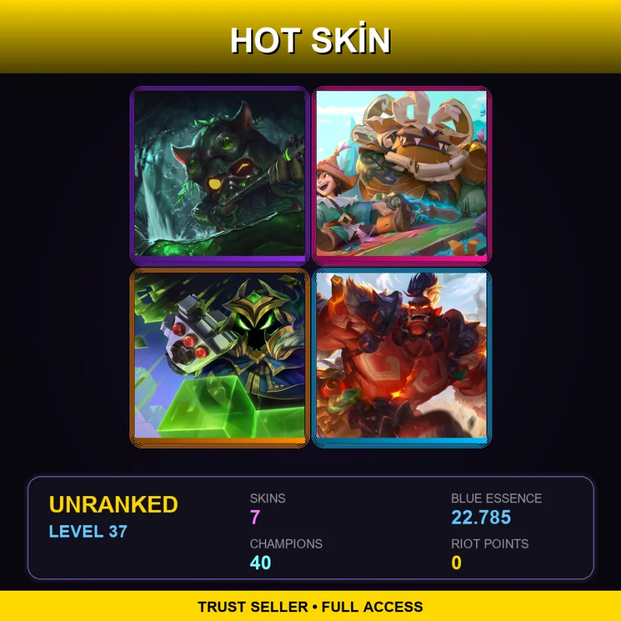 LAS | Lv37 | Unranked | 7 Skin | 40 Champ — Omega Squad Teemo