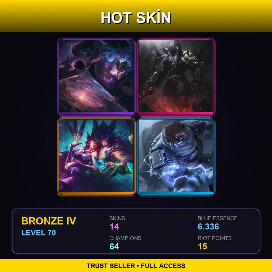 TR | Lv70 | Bronze IV | 14 Skin | 64 Champ