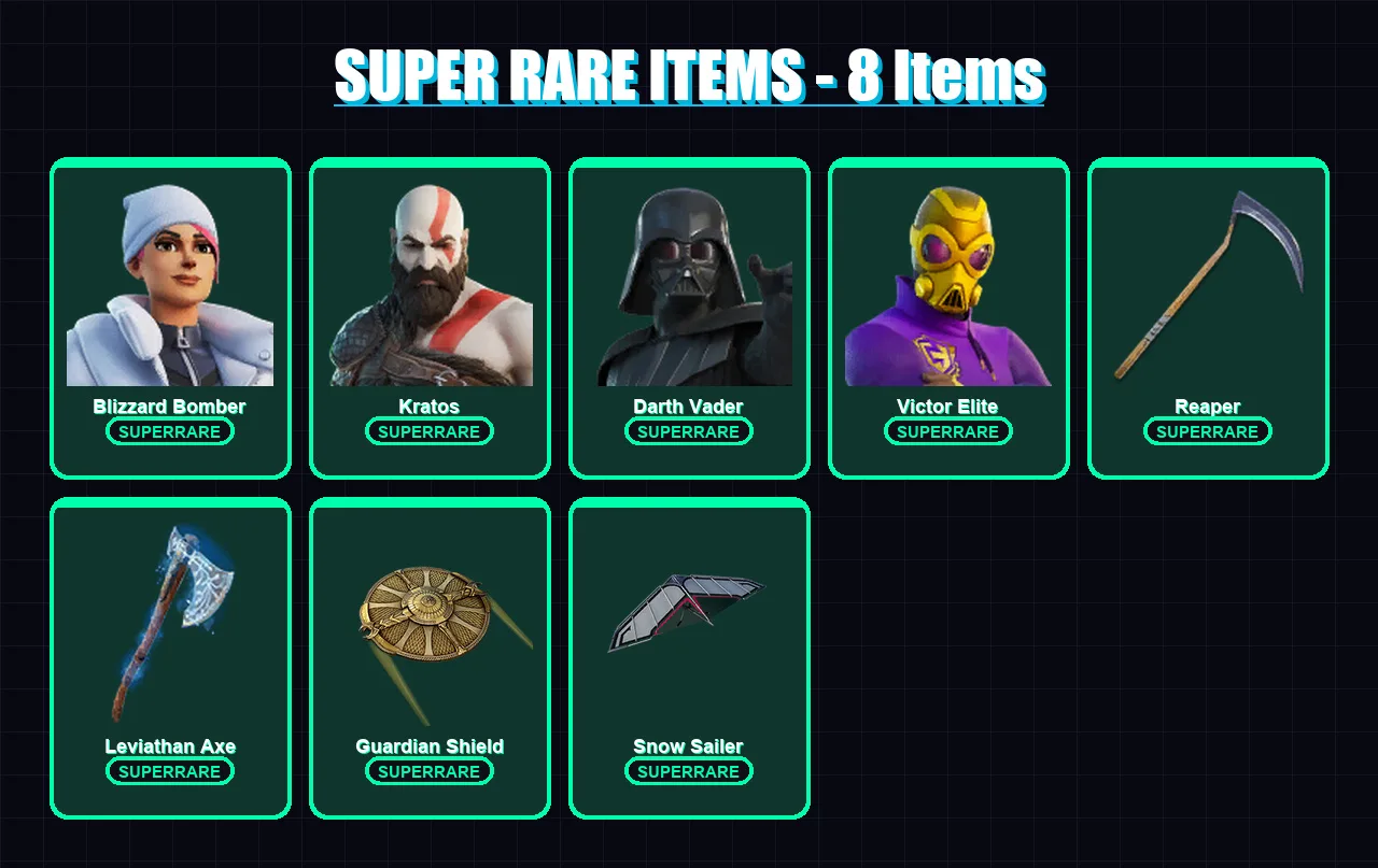 [PC/XBOX] | Blizzard Bomber | Kratos | Darth Vader | Victor Elite | The Origin | 137 skin | 196 pickaxe | 144 emote | 145 glider | Lv2864