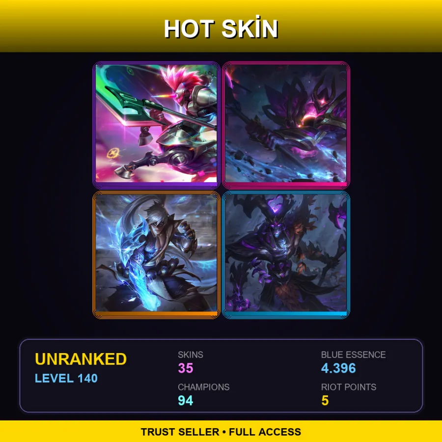 EUNE | Lv140 | Unranked | 35 Skin | 94 Champ — Soul Fighter Evelynn