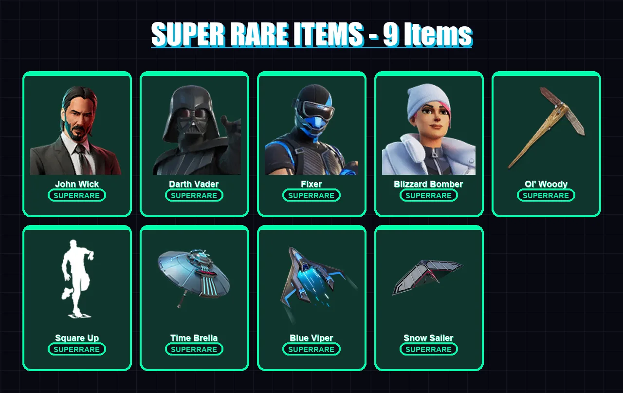 [PS4/PS5/XBOX/PC] | John Wick | Darth Vader | Fixer | Blizzard Bomber | Blaze | 167 skin | 218 pickaxe | 143 emote | 154 glider | Lv2854