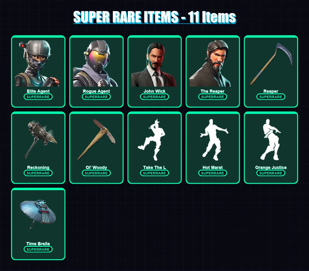 [PC/XBOX/PSN] | Elite Agent | Rogue Agent | John Wick | The Reaper | Calamity | 104 skin | 89 pickaxe | 104 emote | 83 glider | Lv1324 — Fortnite account