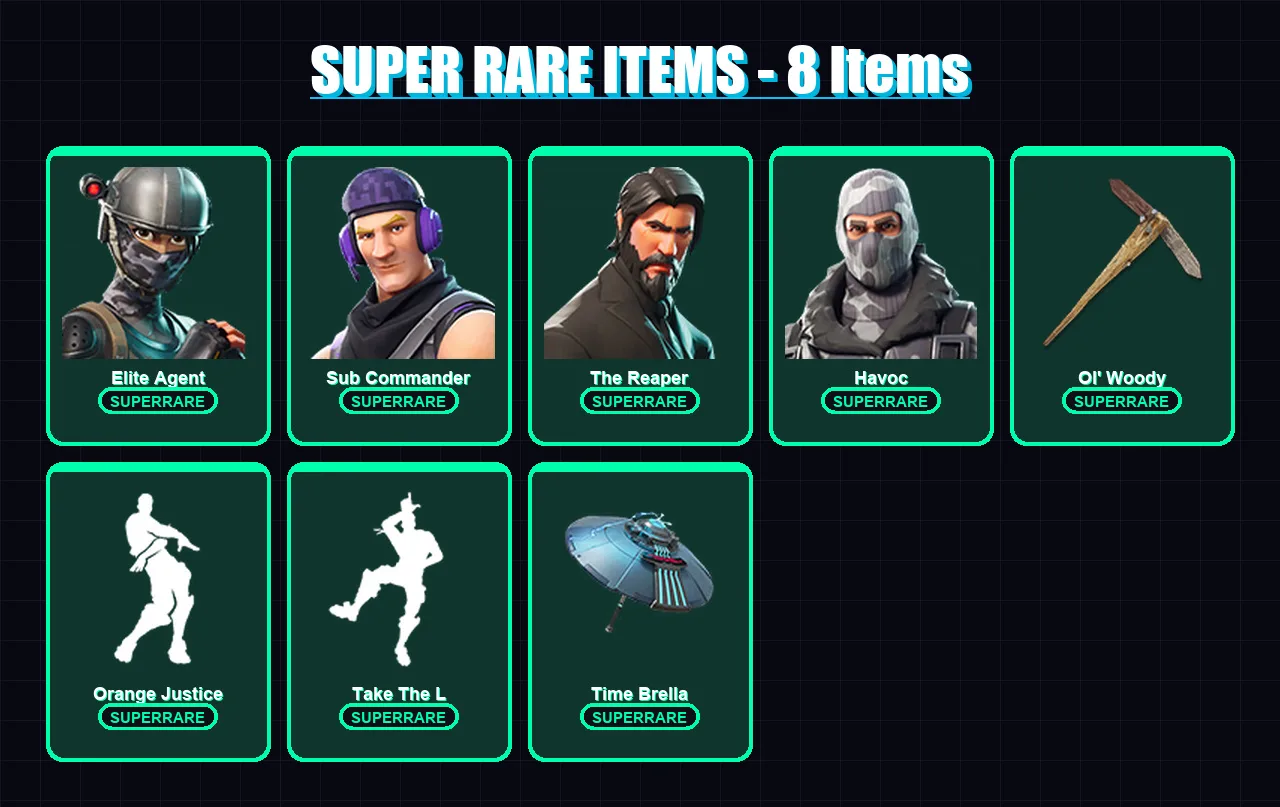 [PC/PSN] | Elite Agent | Sub Commander | The Reaper | Havoc | The Visitor | 73 skin | 89 pickaxe | 94 emote | 90 glider | Lv1528