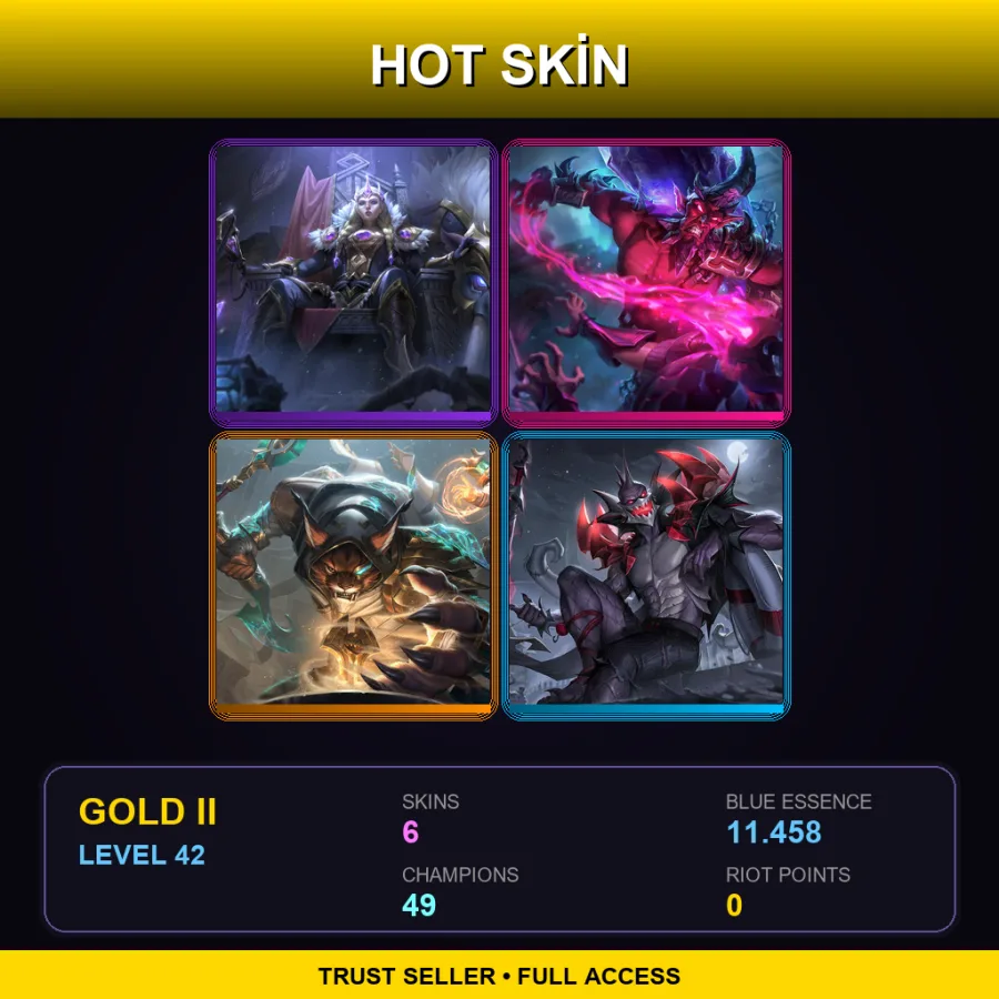 EUW | Lv42 | Gold II | 6 Skin | 49 Champ