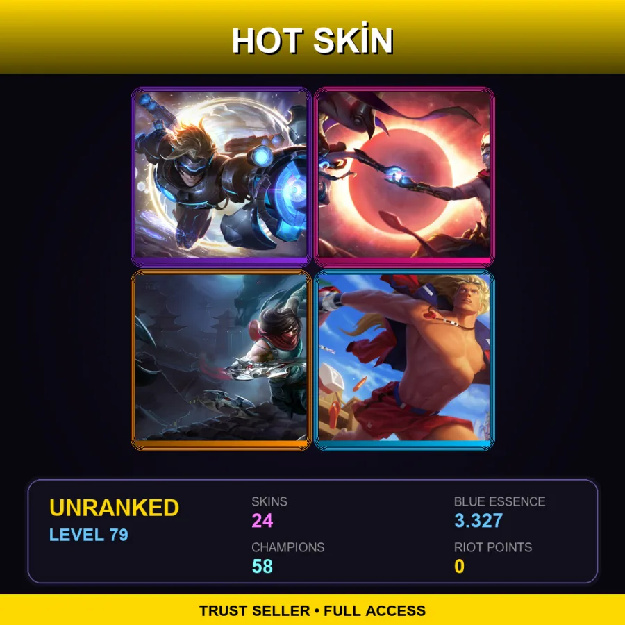 EUW | Lv79 | Unranked | 24 Skin | 58 Champ