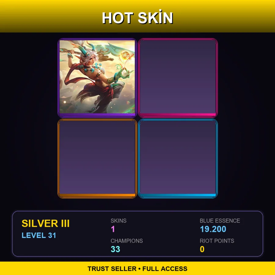 EUW | Lv31 | Silver III | 1 Skin | 33 Champ