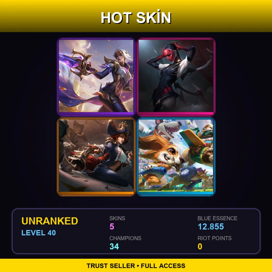 LAN | Lv40 | Unranked | 5 Skin | 34 Champ — Corgi Corki