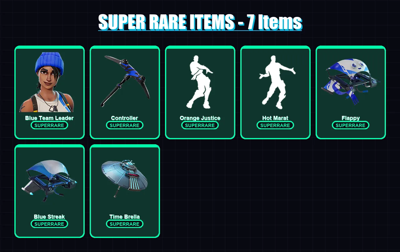 [PS4/PS5/XBOX/PC] | Blue Team Leader | Sentinel | Catalyst | Ruin | Eternal Knight | 56 skin | 83 pickaxe | 81 emote | 83 glider | Lv1493