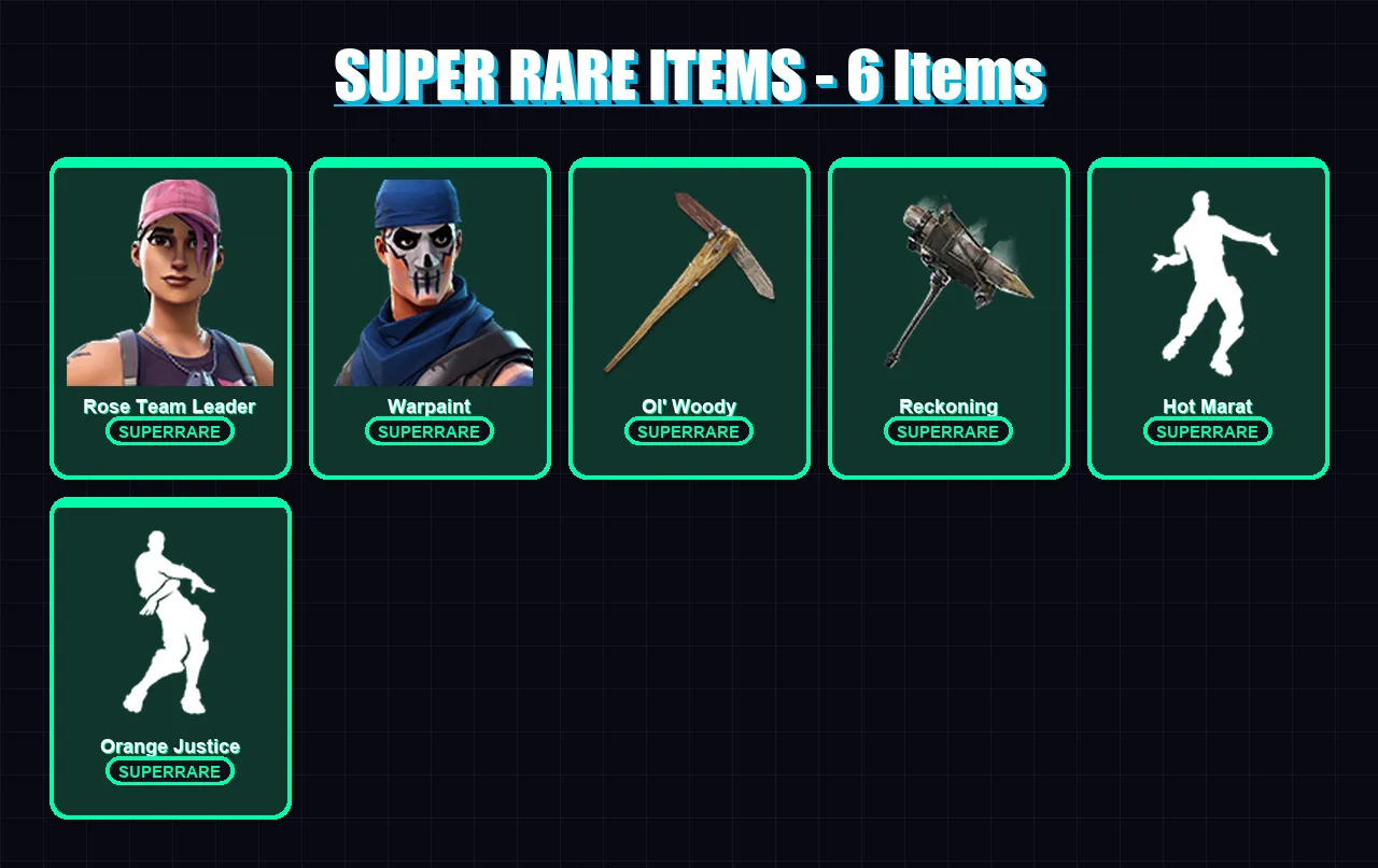 [PC/XBOX/PSN] | Rose Team Leader | Warpaint | Singularity | The Scientist | Ragnarok | 59 skin | 50 pickaxe | 86 emote | 60 glider | Lv697