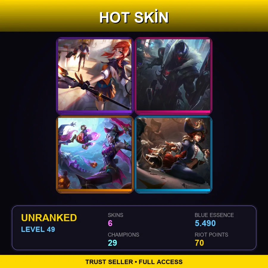 LAS | Lv49 | Unranked | 6 Skin | 29 Champ
