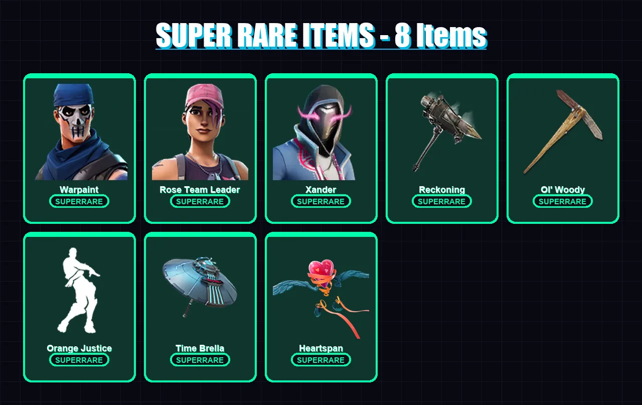 [PC/PSN] | Warpaint | Rose Team Leader | Xander | The Ice King | The Origin | 135 skin | 149 pickaxe | 133 emote | 146 glider | Lv2144