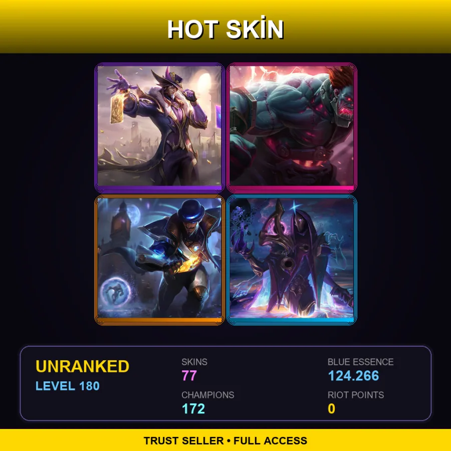SG | Lv180 | Unranked | 77 Skin | 172 Champ