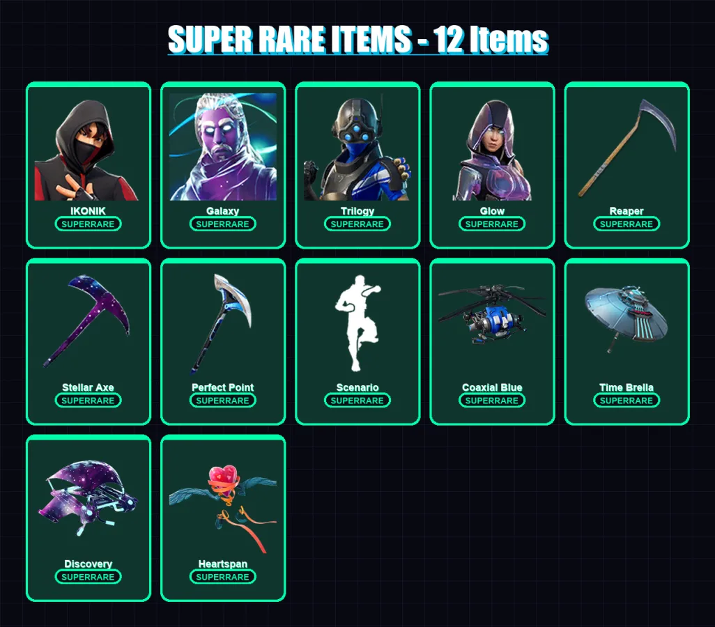 [PC/XBOX] | IKONIK | Galaxy | Trilogy | Glow | Ruin | 107 skin | 135 pickaxe | 104 emote | 106 glider | Lv1475 — Fortnite account