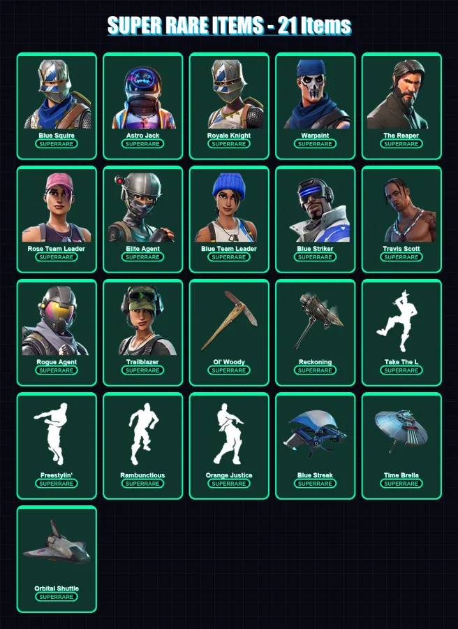 [PC] | Blue Squire | Astro Jack | Royale Knight | Warpaint | The Reaper | 90 skin | 111 pickaxe | 93 emote | 110 glider | Lv1222
