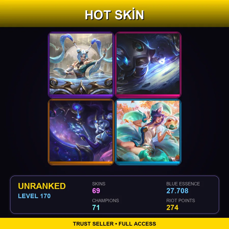 EUW | Lv170 | Unranked | 69 Skin | 71 Champ