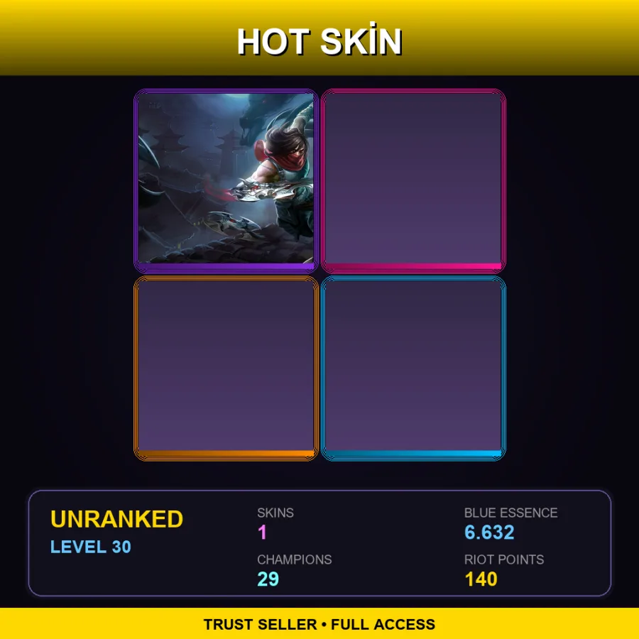 EUW | Lv30 | Unranked | 1 Skin | 29 Champ