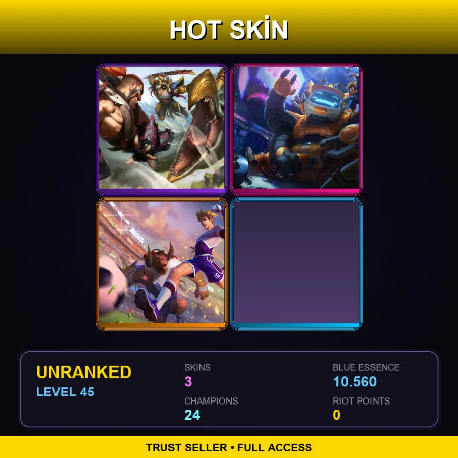 LAS | Lv45 | Unranked | 3 Skin | 24 Champ