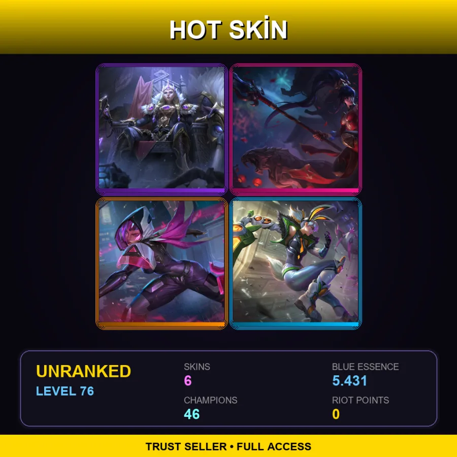 LAS | Lv76 | Unranked | 6 Skin | 46 Champ