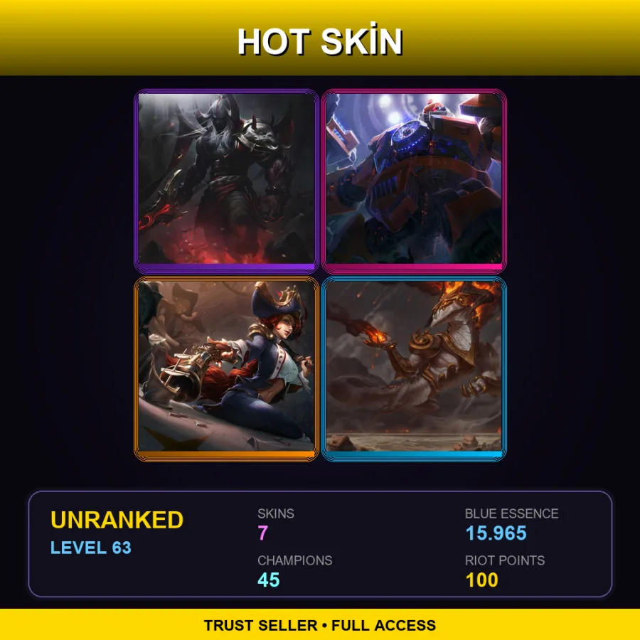TR | Lv63 | Unranked | 7 Skin | 45 Champ