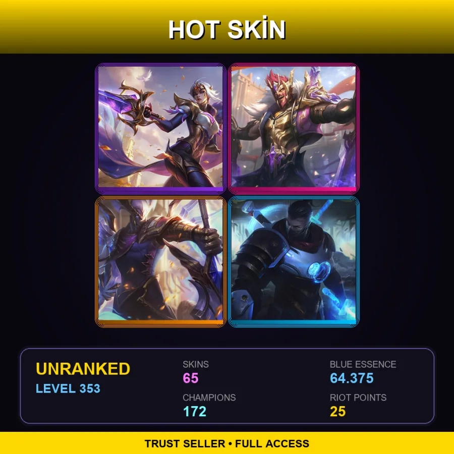 TR | Lv353 | Unranked | 65 Skin | 172 Champ — Battle Queen Miss Fortune