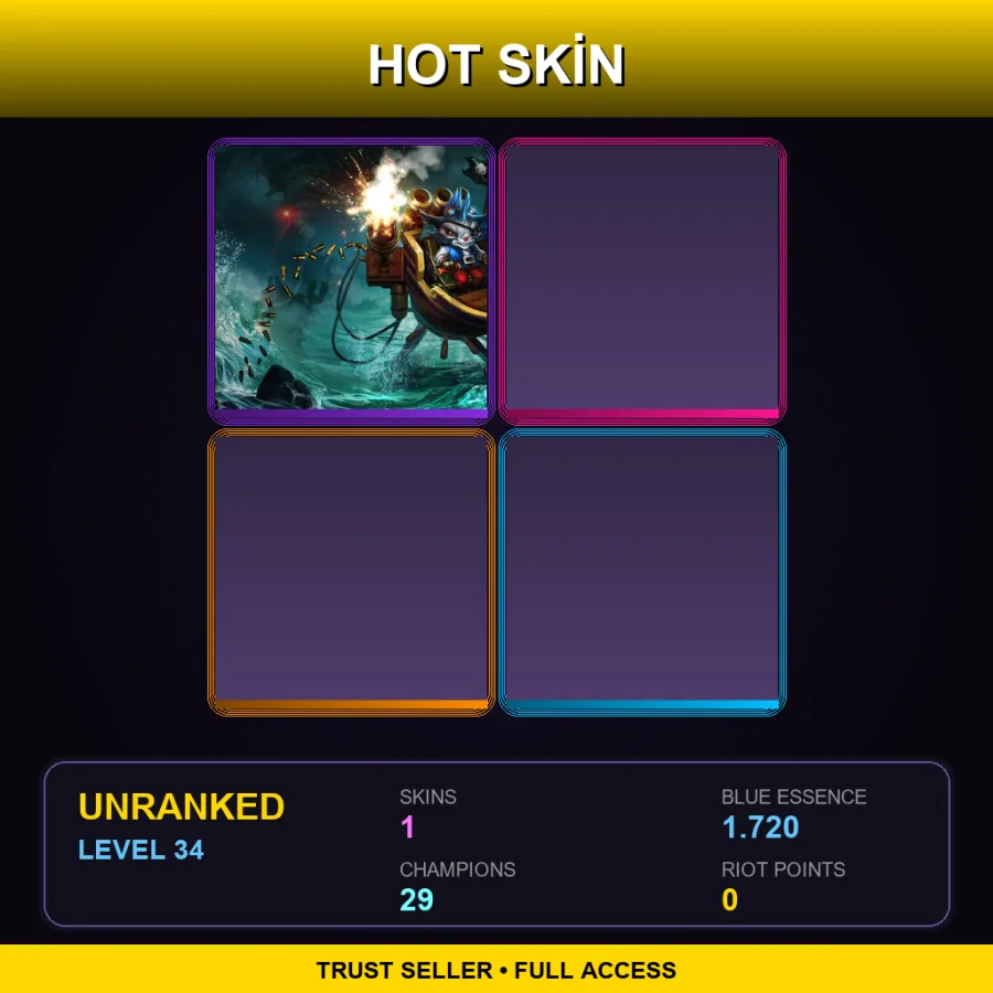 NA | Lv34 | Unranked | 1 Skin | 29 Champ