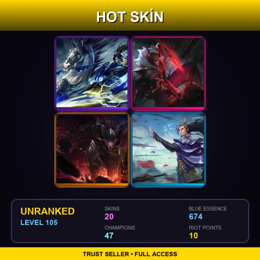 EUW | Lv105 | Unranked | 20 Skin | 47 Champ
