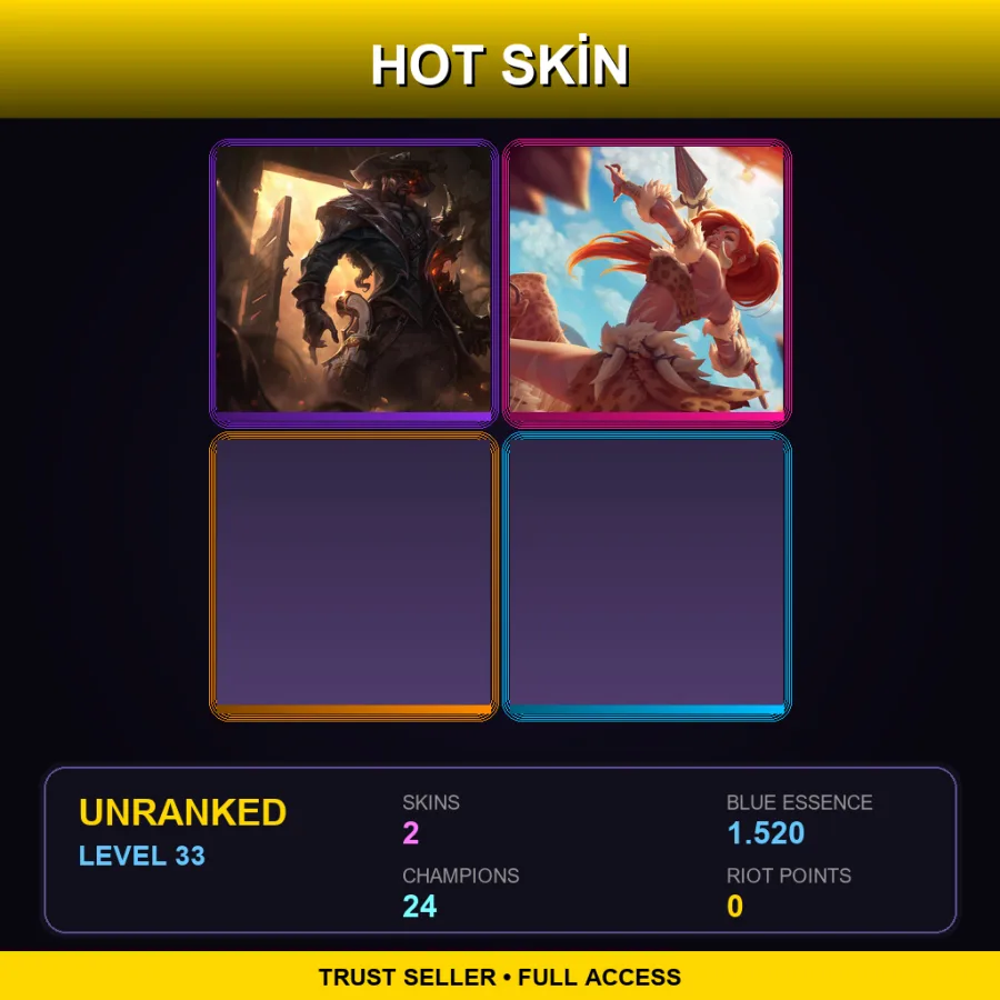 EUNE | Lv33 | Unranked | 2 Skin | 24 Champ