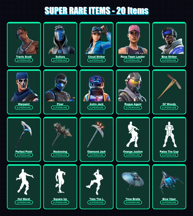 [PS4/PS5/XBOX/PC] | Travis Scott | Sultura | Cloud Striker | 269 skin | Lv2706 — Fortnite account
