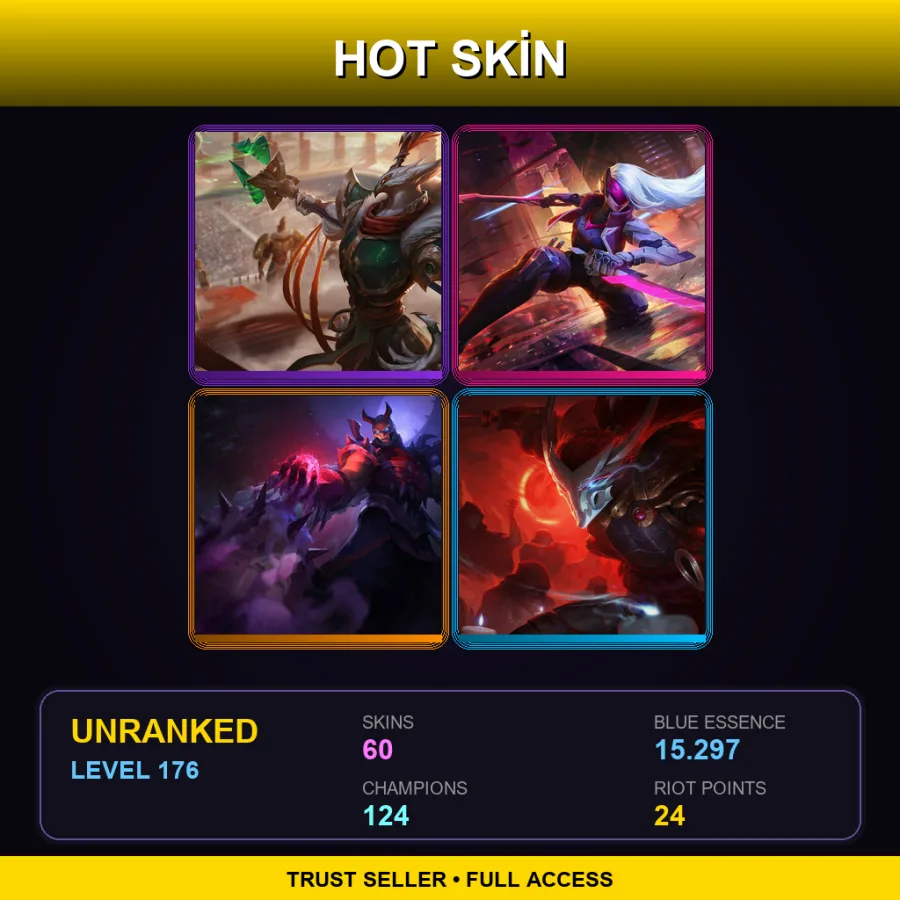 TR | Lv176 | Unranked | 60 Skin | 124 Champ