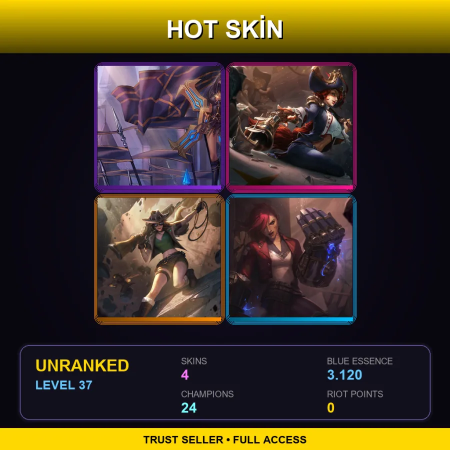 LAS | Lv37 | Unranked | 4 Skin | 24 Champ