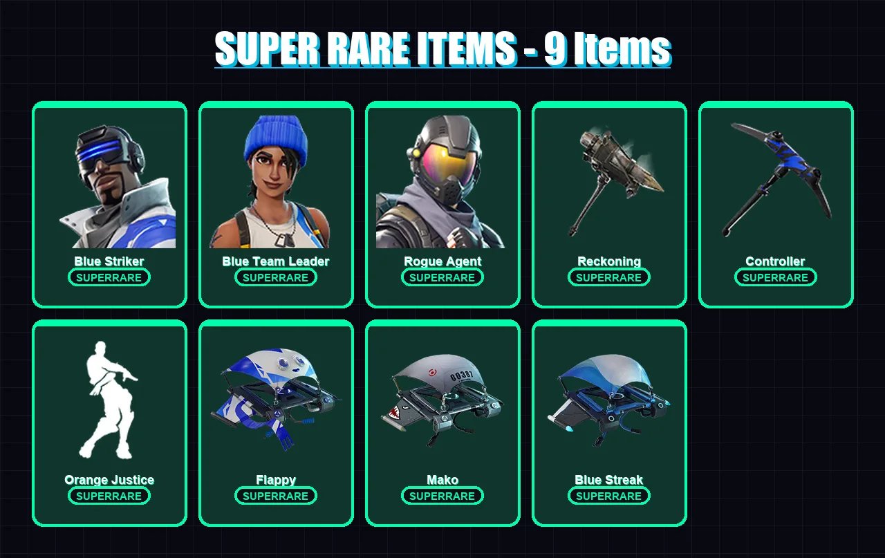 [PC/XBOX/PSN] | Blue Striker | Blue Team Leader | Rogue Agent | Valor | Calamity | 14 skin | 12 pickaxe | 18 emote | 19 glider | Lv327