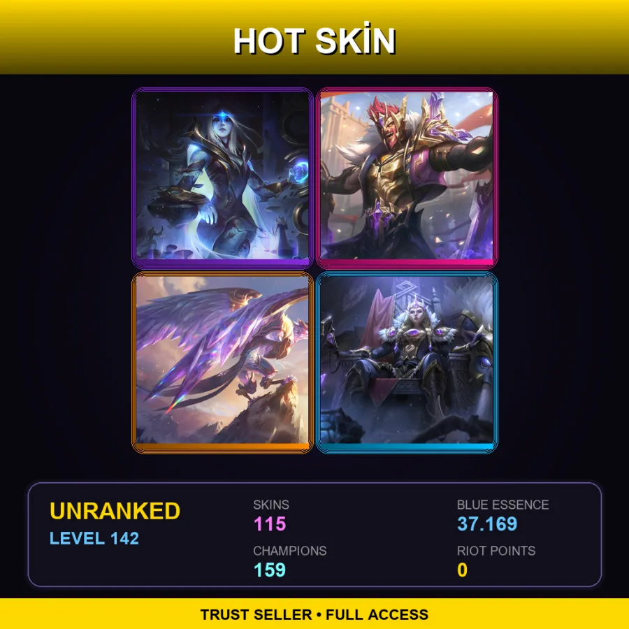 VN | Lv142 | Unranked | 115 Skin | 159 Champ — Pulsefire Thresh