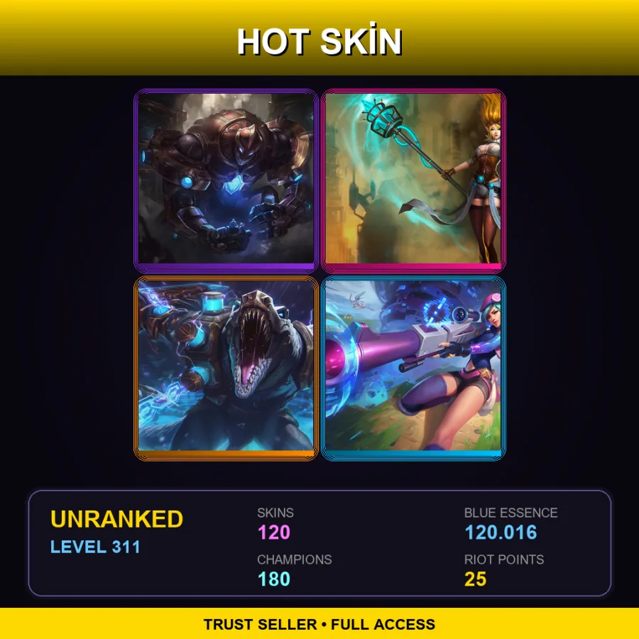 LAN | Lv311 | Unranked | 120 Skin | 180 Champ — Bewitching Neeko