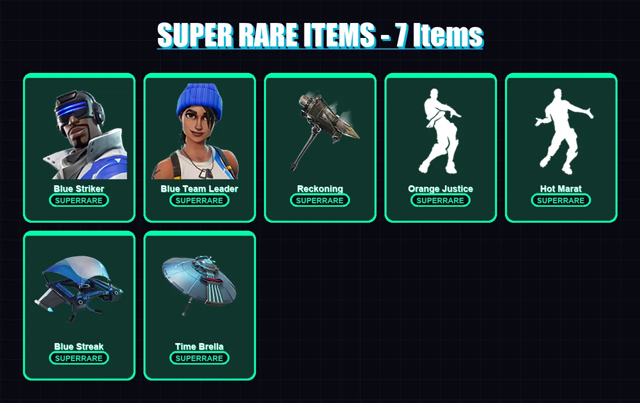 [PS4/PS5/XBOX/PC] | Blue Striker | Blue Team Leader | Drift | Carbide | Rox | 32 skin | 27 pickaxe | 50 emote | 41 glider | Lv688