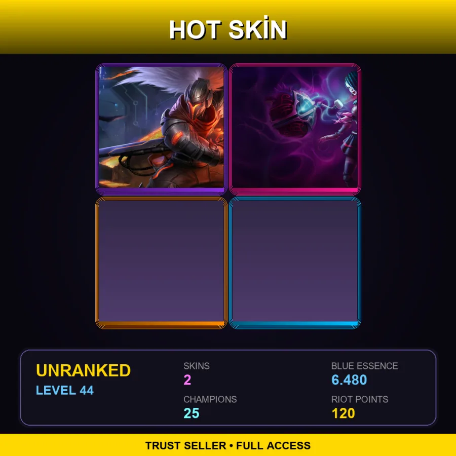 NA | Lv44 | Unranked | 2 Skin | 25 Champ