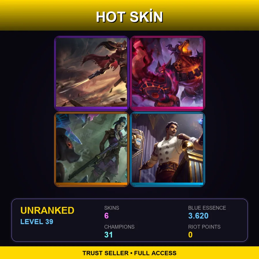 LAN | Lv39 | Unranked | 6 Skin | 31 Champ