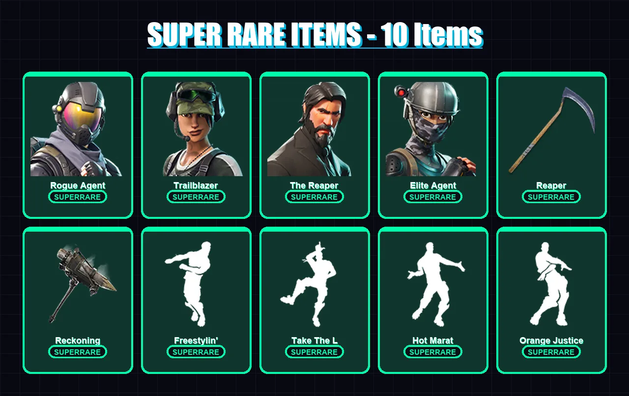 [PC] | Rogue Agent | Trailblazer | The Reaper | Elite Agent | Omega | 34 skin | 27 pickaxe | 39 emote | 32 glider | Lv461