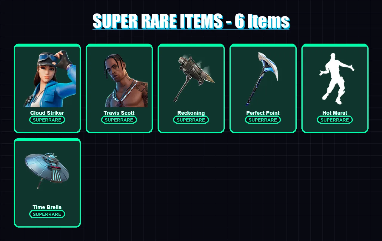 [PC/XBOX] | Cloud Striker | Travis Scott | The Ice King | Predator | Rox | 90 skin | 107 pickaxe | 107 emote | 118 glider | Lv1570