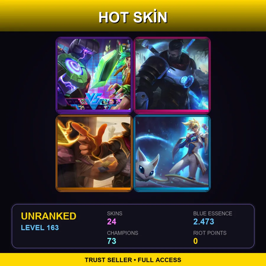 SG | Lv163 | Unranked | 24 Skin | 73 Champ — LoL account