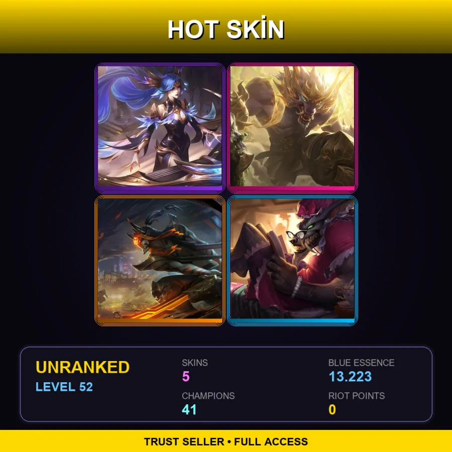 LAS | Lv52 | Unranked | 5 Skin | 41 Champ — Galactic Renekton