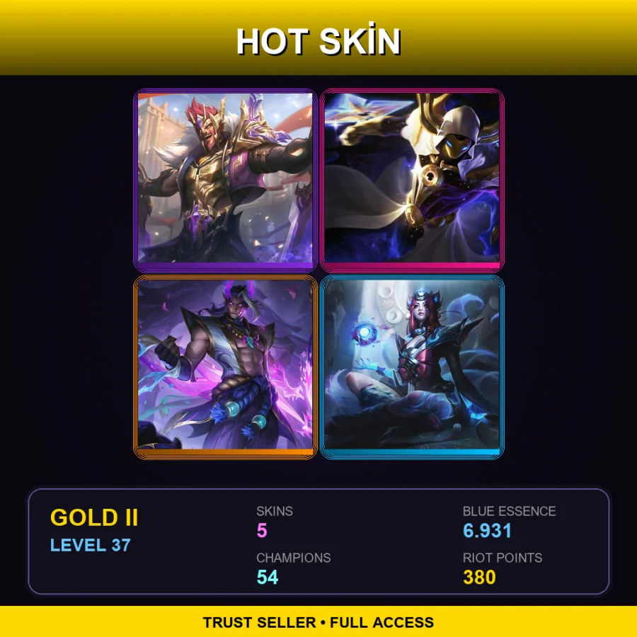 BR | Lv37 | Gold II | 5 Skin | 54 Champ
