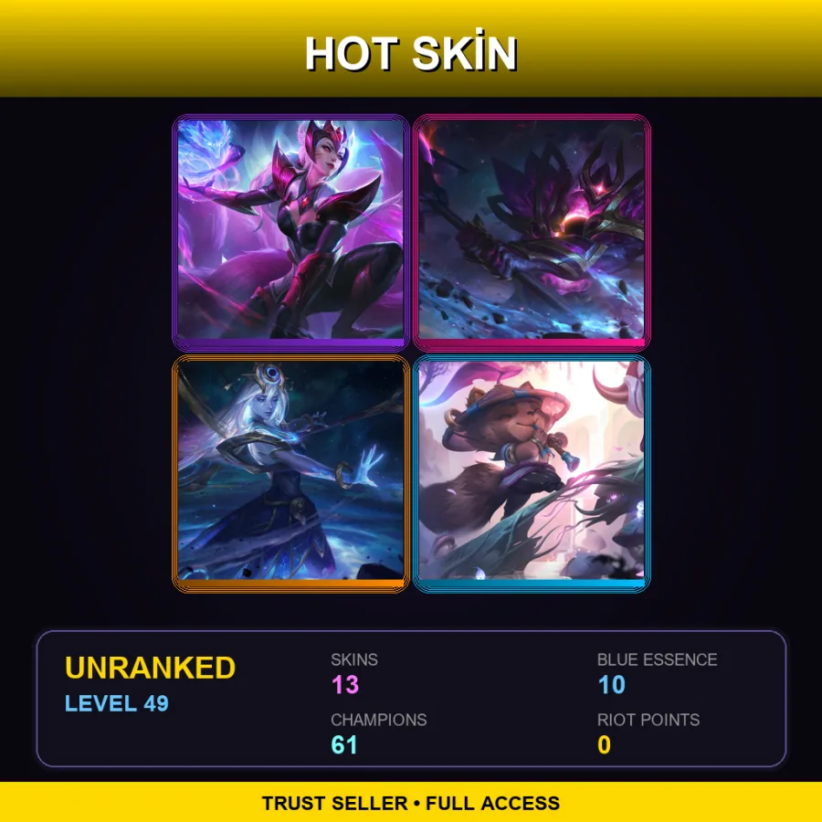 EUNE | Lv49 | Unranked | 13 Skin | 61 Champ