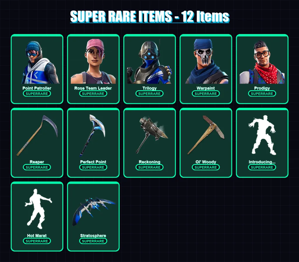 [PS4/PS5/XBOX/PC] | Point Patroller | Rose Team Leader | Trilogy | Warpaint | Prodigy | 65 skin | 66 pickaxe | 90 emote | 55 glider | Lv813 — Fortnite account