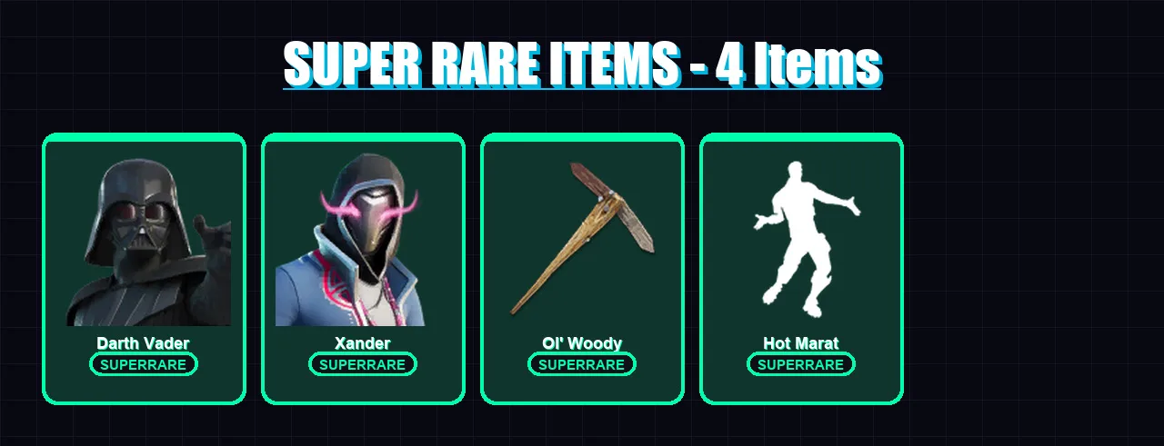 [PC] | Darth Vader | Xander | Deadpool | Ronin | Kymera | 174 skin | 208 pickaxe | 148 emote | 176 glider | Lv2194