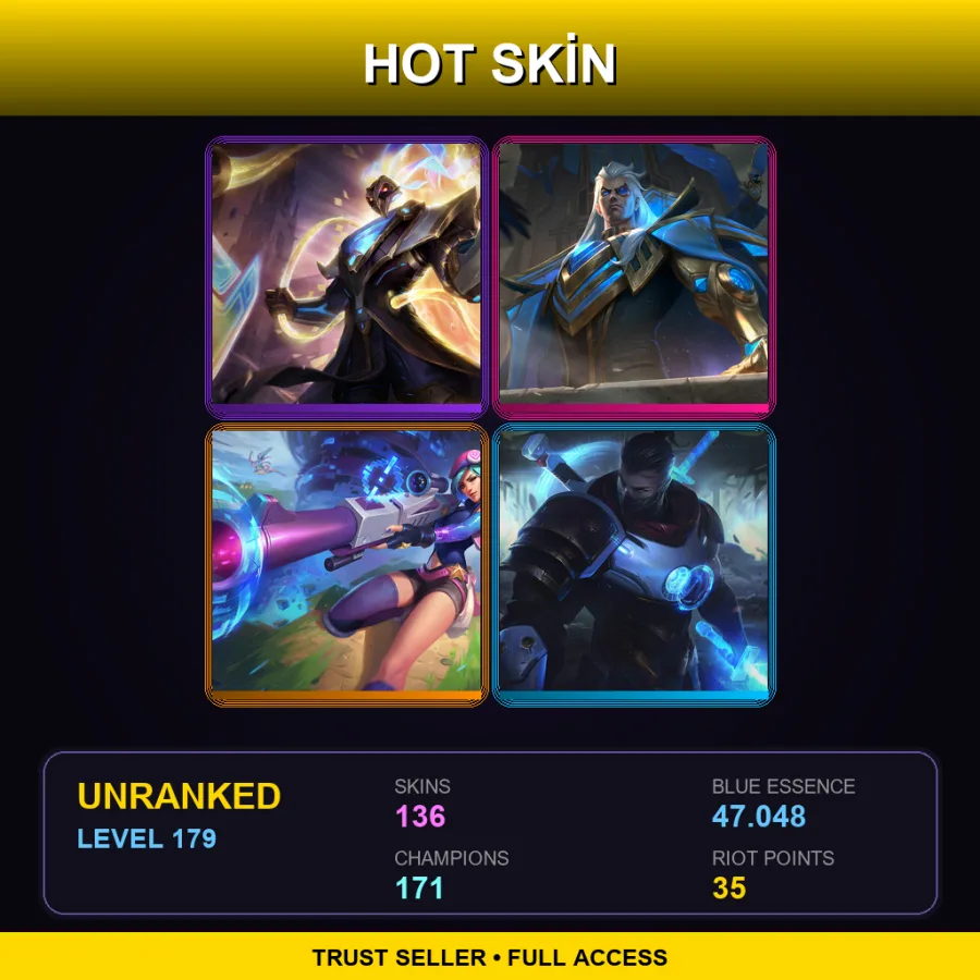 EUW | Lv179 | Unranked | 136 Skin | 171 Champ