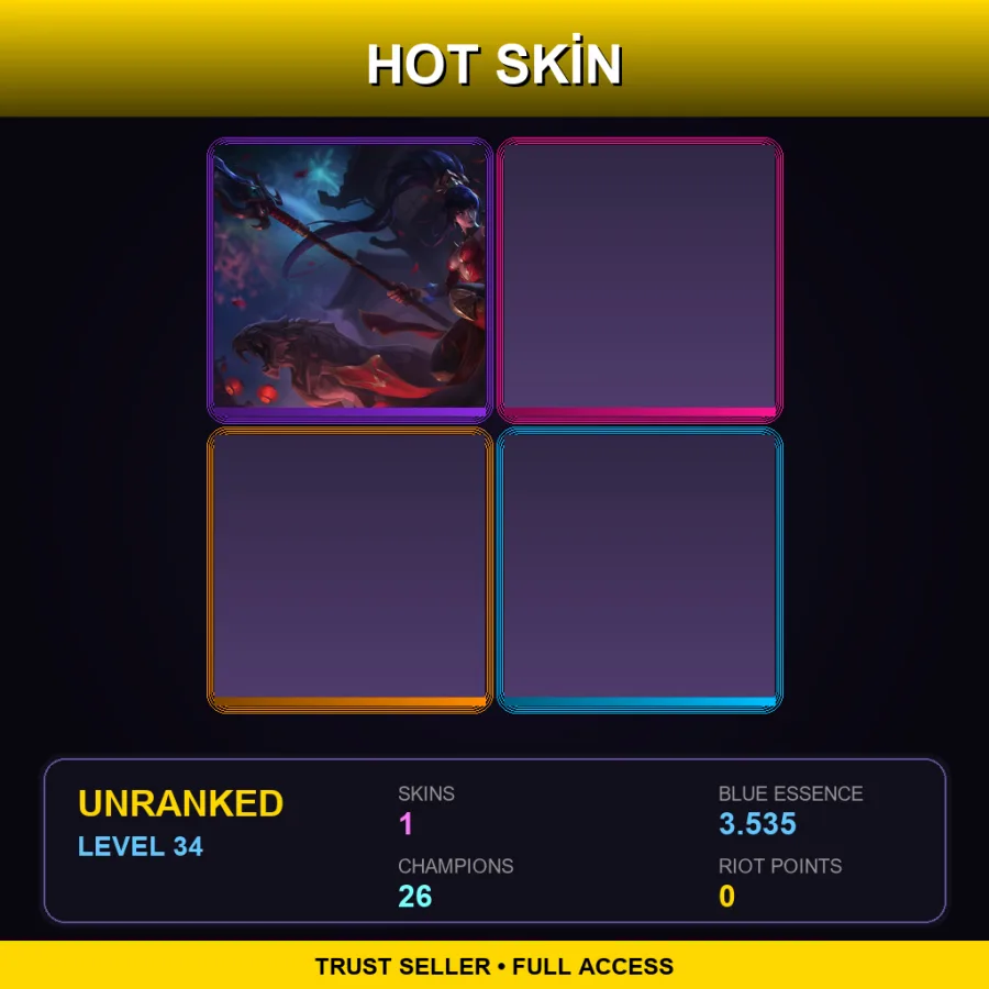 NA | Lv34 | Unranked | 1 Skin | 26 Champ