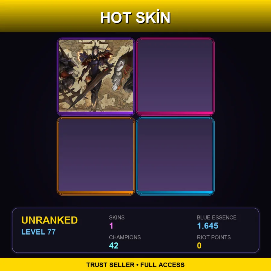 NA | Lv77 | Unranked | 1 Skin | 42 Champ — Black Scourge Singed