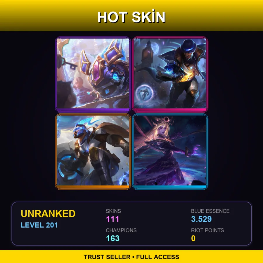 SG | Lv201 | Unranked | 111 Skin | 163 Champ